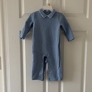 Janie and Jack Quilted Blue Footie